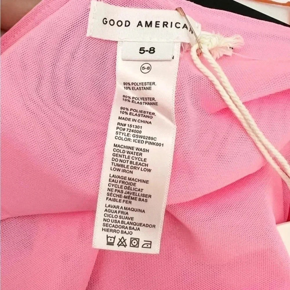 NWT Good American Sugar Pink Leg Daze Mesh Tie Sarong Coverup, Size 2x-5x (1) - Picture 6 of 8